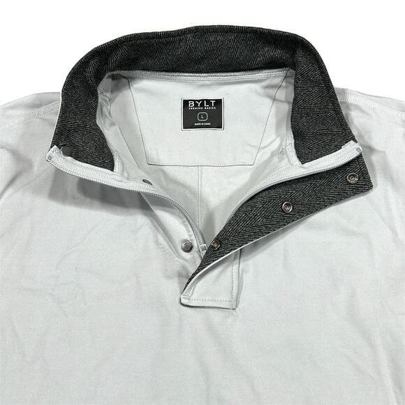 BYLT Elite Fairway Pullover Mens Large Gray Drop Cut Golf Premium Basic Jacket - Picture 5 of 9